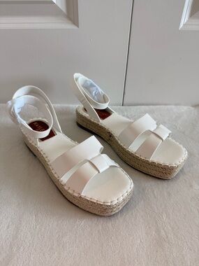 White Espadrille Platform Sandals